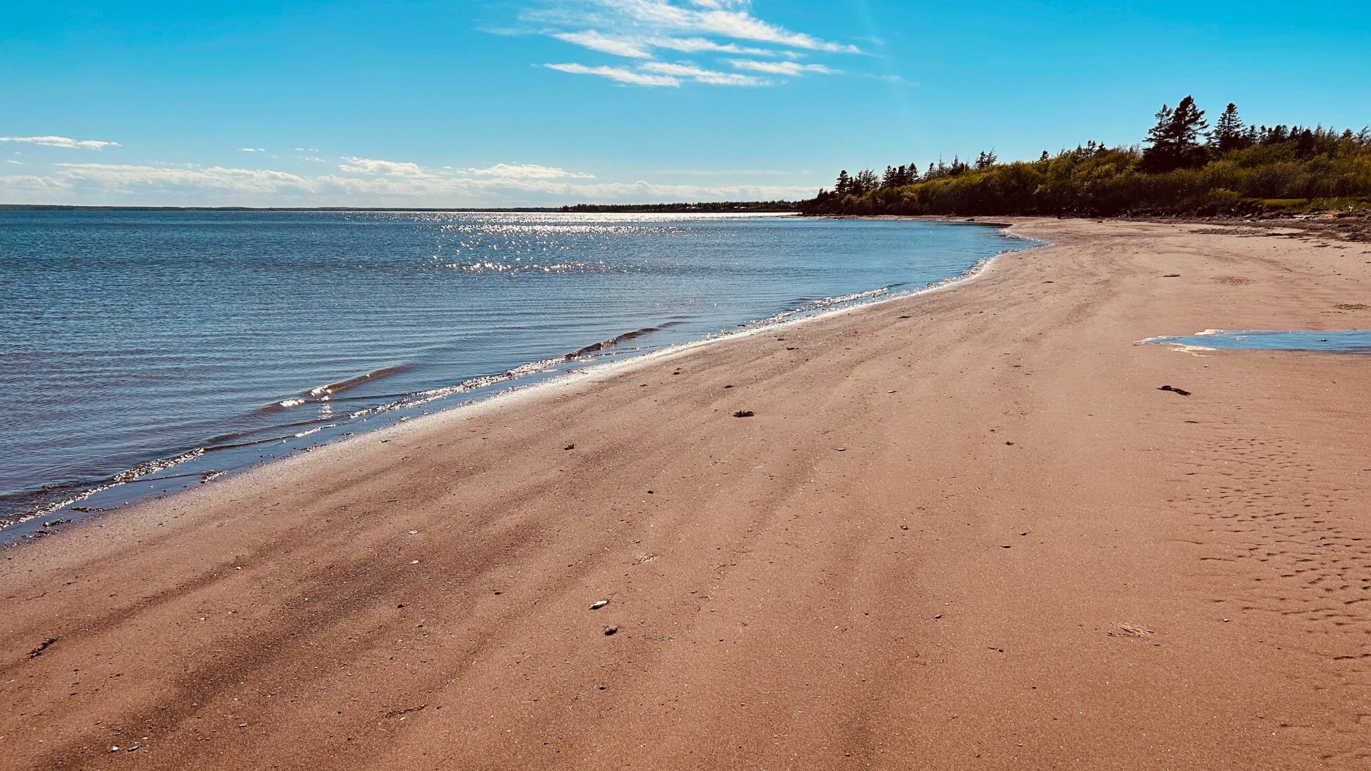 Private sandy beach at Hunter Beach Campground